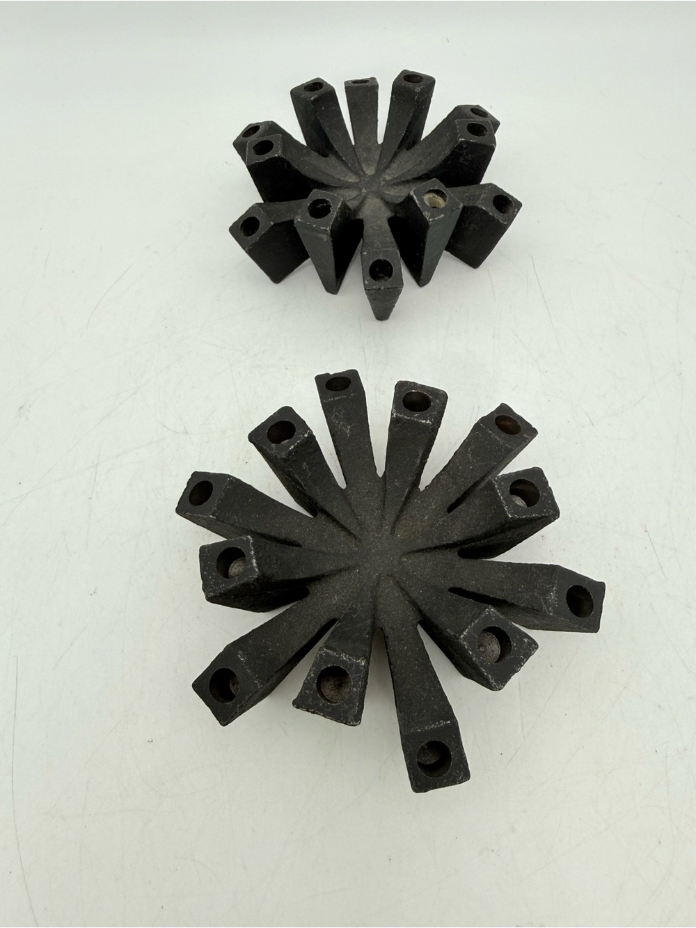 Handcrafted Black Geometric Iron Candlestick Holder Set - Home Art - Picture 5 of 10